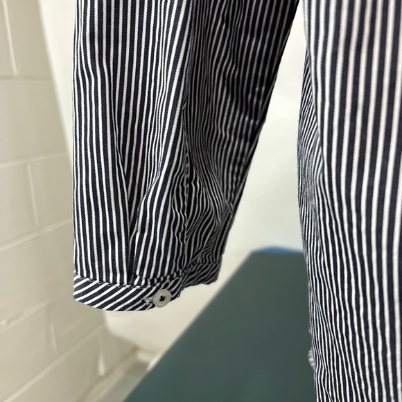 Talbots Women Pt Large Popover Blouse Tunic Cotton Classic Stripe Nautical (516) - Picture 5 of 13